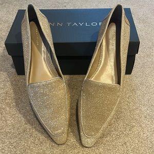 Ann Taylor Gold Glittery Flats